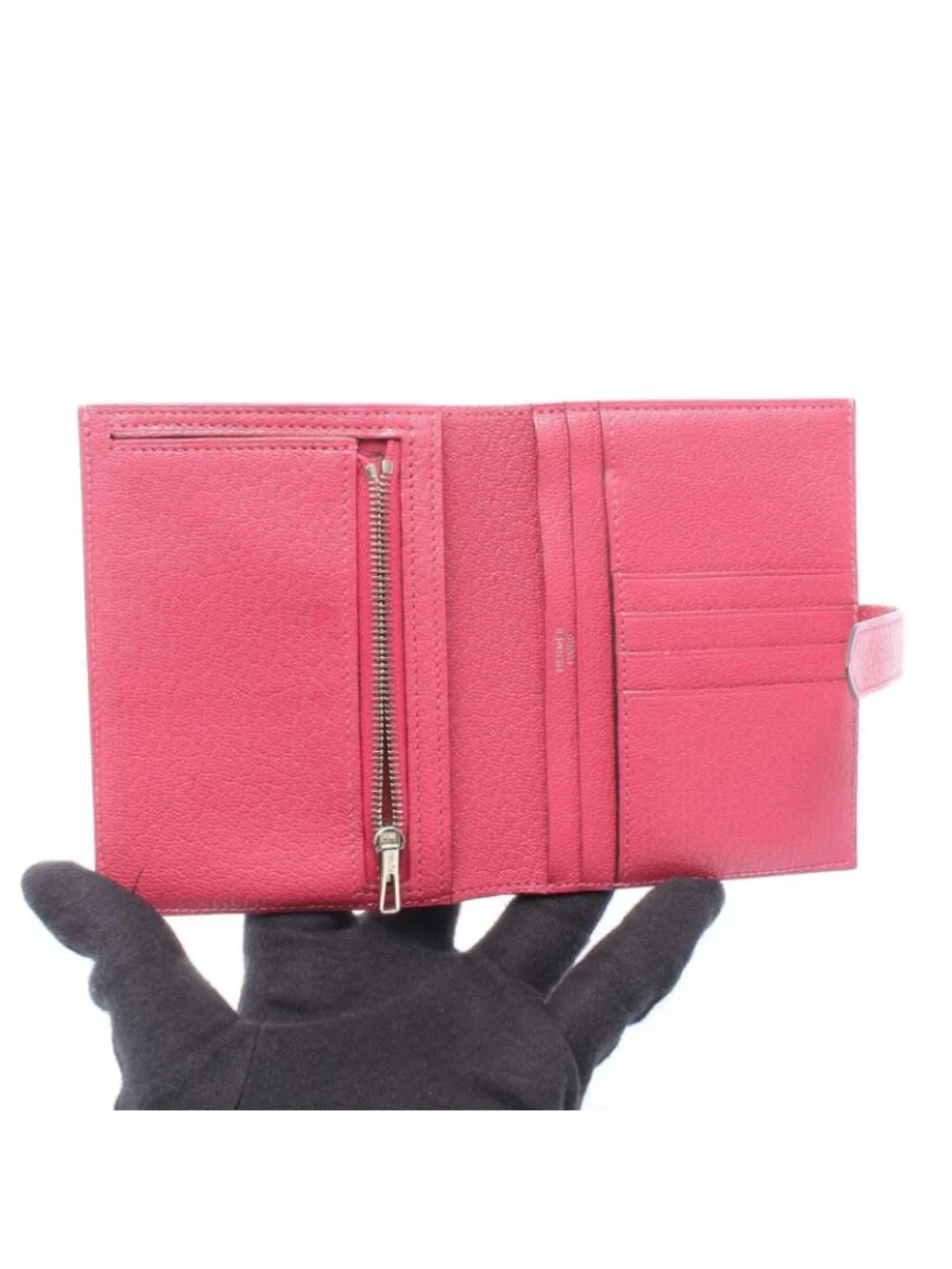 Hermes Bifold Wallet Bearn Compact Rose Purple
